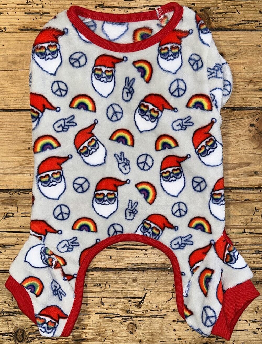 hotel doggy Size S rainbow Santa clause pajamas
